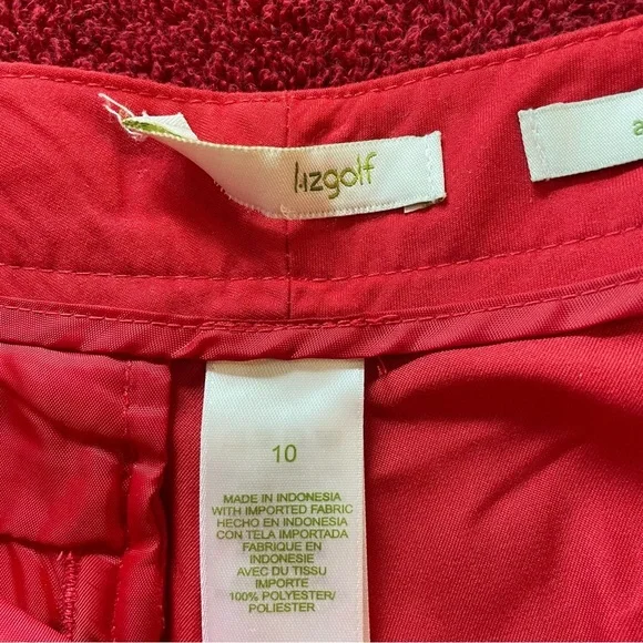 LIZ Golf Audra Red Shorts Size 10 - Picture 5 of 9